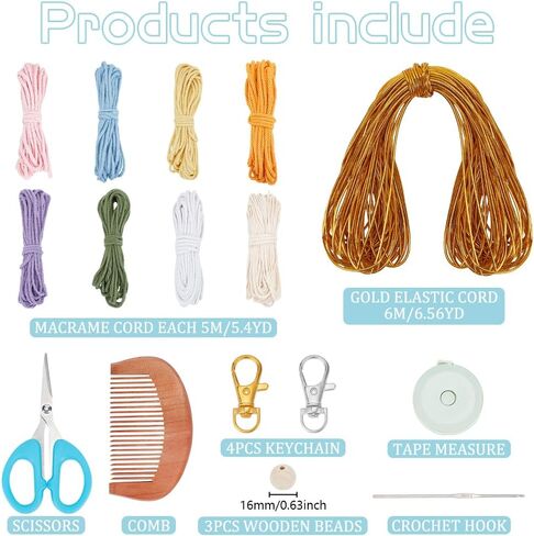 freebloss 4 مجموعة macrame قوس قزح المفاتيح diy macrame عدة macrame مجموعة للمبتدئين macrame شنقا عدة لحقيبة سحر كيرينغ صنع عدة للبالغين in Saudi Arabia