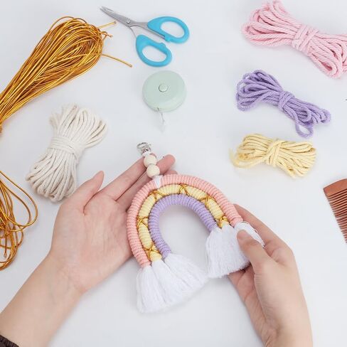 freebloss 4 مجموعة macrame قوس قزح المفاتيح diy macrame عدة macrame مجموعة للمبتدئين macrame شنقا عدة لحقيبة سحر كيرينغ صنع عدة للبالغين in Saudi Arabia