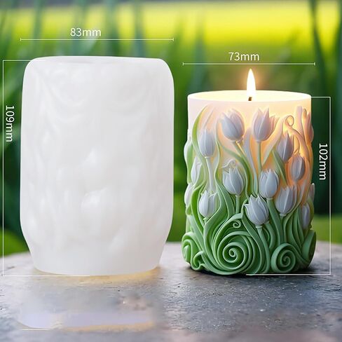 2 Pack Flower Resin Mold Tulip Resin Mold Peony Resin Mold Rose Resin Casting Mold Resin Making Molds Silicone Mold for Candle Home Decorate Mold 3D Animal Mold Candle Making Mold in Kuwait