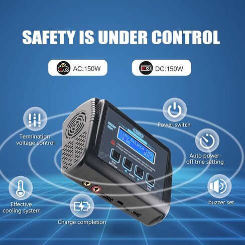 شاحن بطارية ليبو RC سيارة، شاحن بطارية RC سريع التوازن 150 وات 10 أمبير مفرغ شاحن بطارية ل1-6S LiPo LiHV Life Li-ion 1-15S NiCD NiMH 2-20V Pb البطاريات الذكية in Kuwait