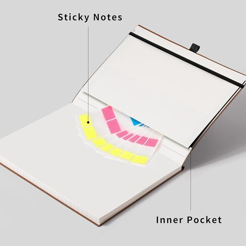 RETTACY Graph Paper Notebook, A4 Grid Notebook Journal with 96 Pages, 8.5'' × 11'', Large Size, Leather Softcover, 100 GSM Thick Paper, for Students, Homework, Math, Engineering (Brown) in Saudi Arabia