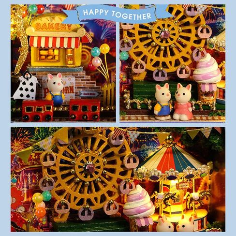 WYD Sweet Dreams/Starlight Tour/Walking Paris 3 Miniature Dollhouse Kits Miniature Scenes Small Iron Box Creative Scene Box Theater（3pcs） in Saudi Arabia