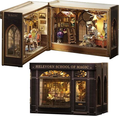 Miniature House Kit, Tiny House Kits DIY Flippable Wooden Crafts for Adults and Teens, 1:100 Sacle Mini Model Kits Mini Dollhouse Kit Best Birthday Gifts (Magical Fate) in Saudi Arabia
