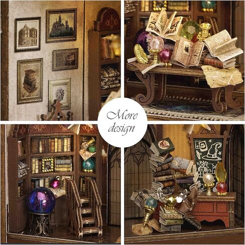Miniature House Kit, Tiny House Kits DIY Flippable Wooden Crafts for Adults and Teens, 1:100 Sacle Mini Model Kits Mini Dollhouse Kit Best Birthday Gifts (Magical Fate) in Saudi Arabia