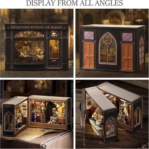 Miniature House Kit, Tiny House Kits DIY Flippable Wooden Crafts for Adults and Teens, 1:100 Sacle Mini Model Kits Mini Dollhouse Kit Best Birthday Gifts (Magical Fate) in Saudi Arabia