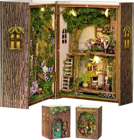 Miniature House Kit, Tiny House Kits DIY Flippable Wooden Crafts for Adults and Teens, 1:100 Sacle Mini Model Kits Mini Dollhouse Kit Best Birthday Gifts (Magical Fate) in Saudi Arabia