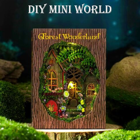 Miniature House Kit, Tiny House Kits DIY Flippable Wooden Crafts for Adults and Teens, 1:100 Sacle Mini Model Kits Mini Dollhouse Kit Best Birthday Gifts (Magical Fate) in Saudi Arabia