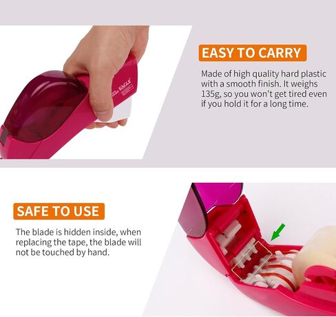 Eagle Automatic Tape Dispenser, Tape Gun, Single Handheld Design, Free 1 Roll of 0.5 Inch (12 mm) and 1 Roll of 0.75 Inch (19 mm) Tapes (Purple) in Saudi Arabia