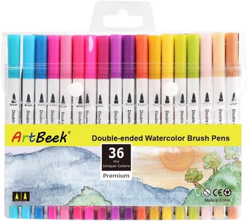 ArtBeek 120 Colors Watercolor Pens, Brush Markers with Fine & Brush Tip for Lettering, Drawing, Journaling, Note taking, Writing Books Bullet Journals Planners in Kuwait