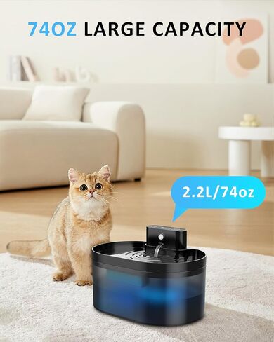 Replacement Cat Water Fountain Filters, 2.2L/74oz Automatic Pet Water Fountain Replacement Filters and Sponges(3 Pack) in Kuwait