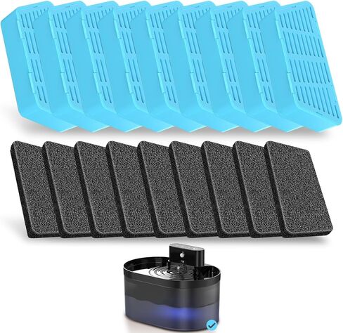 Replacement Cat Water Fountain Filters, 2.2L/74oz Automatic Pet Water Fountain Replacement Filters and Sponges(3 Pack) in Kuwait