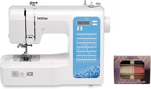 Brother CP80X Computerized Sewing Machine and Hard Plastic Storage and Carry Case, Premium Sewing Thread 6-Pack Included in Saudi Arabia