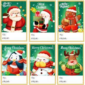 90 PCS Christmas Labels Stickers, Christmas Gift Tag Stickers Christmas Name Tags Labels Xmas Gift Tag Stickers Christmas Self-Adhesive Stickers Christmas Labels Stickers