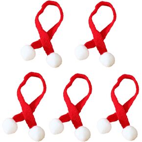 5Pcs Mini Christmas Scarves Tiny Snowman Scarves Xmas Pet Knitted Scarf Doll Snowman Wine Bottle Scarf Accessory Holiday Christmas Decor Crafts for DIY (Green)