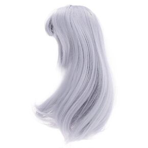 1/3 BJD Wig Doll Hair, 8 to 9 Inch Realistic Heat Resist Doll Wig Cute Long Doll Wigs Fiber Glossy Hair Replacement Wigs with Three Piece Internal Mesh for 1/3 BJD SD DZ DD DOD Dolls(Haze Blue)