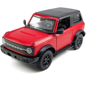2-Door Bronco Badlands Model Car 1/36 Scale Diecast Toy Cars Metal Alloy Children’s Vehicles, Pull Back Doors Open, Black Rim, Mens Collection, Kids Toys for Boys Gifts, Cake Topper Home Décor, White