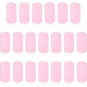 PATIKIL 20pcs Metal Stamping Blanks, Rectangle Stamping Tags Blanks Aluminum Plate DIY Name Tags 5x3cm Metal Engraving Blanks 2 Holes for Laser Engraving Stamping Craft Dog ID Tags, Black