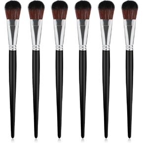 6 Pcs Mop Brush for Acrylic Painting 1 Inch Blending Brush Paint Brushes for Acrylic Painting Oval Mop Acrylic Brush with Wooden Handle for Acrylic Paint, Watercolor, Face and Body Art Painting