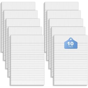 10 Pack Note Pads Small 4x6 Inch Lined Writing Memo Pads Refills Scratch Pads with 50 Sheets Each Pad Narrow Ruled Mini Pocket Notebook Writing Pads of Paper for Daily Work Planning and Organization