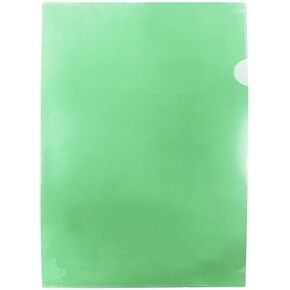 L-type plastic folder Project Pockets Document Folder 12pcs for A4 Paper Jacket (Green)