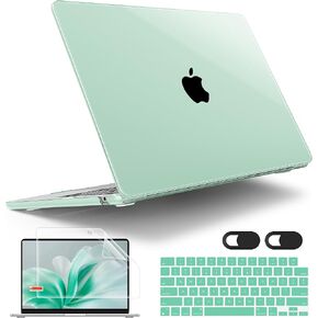 Tuiklol for M4 MacBook Air 13.6 inch Case 2025-2022 Release Model A3240 A3113 A2681 with M3 M2 Chip,Hard Shell Cases with Keyboard Cover & Screen Protector & Camera Cover, Sparkly Midnight Green