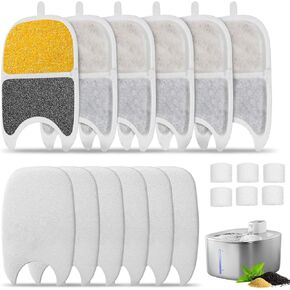 Cat Water Fountain Filter Replacement Pet Drinking Fountain Filters Compatible with 135 fl oz/4L Cat Water Fountain-12 Set Filters with Sponges