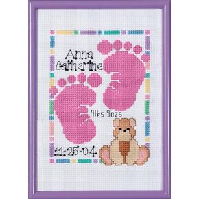 Janlynn Baby Footprints Counted Cross Stitch Kit