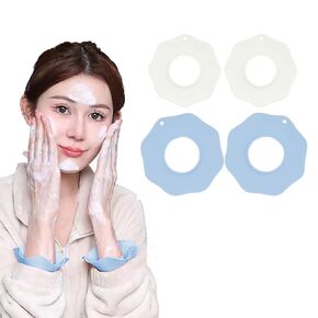 2 Pairs of Silicone Wrist Bands for Washing Face,Spa Wristbands for Prevent Liquid from Spilling Down Your Arms,Arm Bands for Face Wash Wrist Strap to Prevent Sleeve-wetting (Pink&Green)