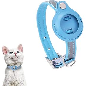 Cat Collar airtag Holder, Reflective Faux Leather Collar. Tracking and Anti-Loss Collar for Cats and Small Dogs (S, Pink)