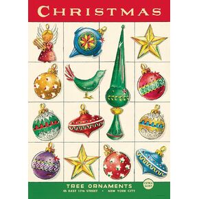 Cavallini & Co. Decorative Paper Sheet, Christmas Ornaments, 20 x 28 Inch Italian Archival Paper (WRAP/HOL40)
