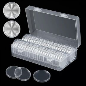 50 قطعة 48 مللي متر الفضة الدولار حالة جولة عملة كبسولات الفضة شريط كبسولة أصحاب الفضة الدولار عملة حامل واضح الفضة الدولار عملة حامل in Kuwait