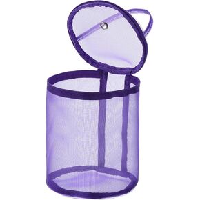 YOKIVE 2 Pcs Yarn Storage Bag, Crochet Bag Portable Knitting Bag Organizer with Port and Handle Strap, Great for Crocheting (13cm x 30cm, Purple)