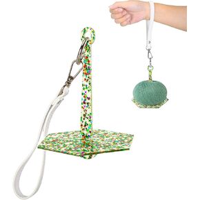 MiiMoo Wrist Yarn Holder - Portable Yarn Holder with Wrist Strap, Yarn Organizer for Knitting & Crocheting, Ideal Gift for Craft Lovers (Green)