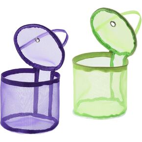 YOKIVE 2 Pcs Yarn Storage Bag, Crochet Bag Portable Knitting Bag Organizer with Port and Handle Strap, Great for Crocheting (13cm x 14cm, Purple Green)