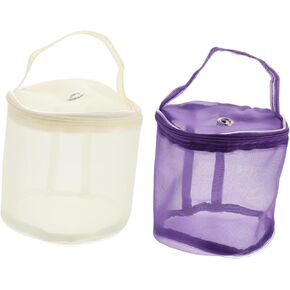Gogogmee 2Pcs Portable Yarn Storage Mesh Yarn Container for Knitting and Crocheting Lightweight Handbag for Embroidery and Craft Supplies