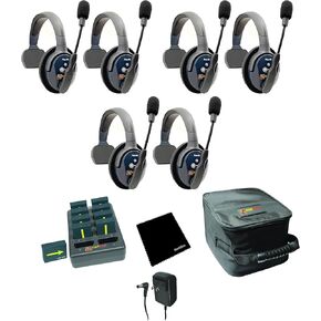Eartec Ultralite PRO16 ETP6S Full-Duplex Professional True Wireless Intercom System with 6 Single Headsets (2.4 GHz) Cleaning Cloth