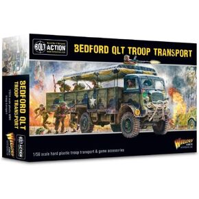 Warlord Games Bedford QLT Troop Transport - 1:56 / 28mm شاحنة نموذجية بمقياس بلاستيكي لحركة الترباس، منمنمات الحرب العالمية 2 المفصلة للغاية لألعاب الحرب على سطح الطاولة