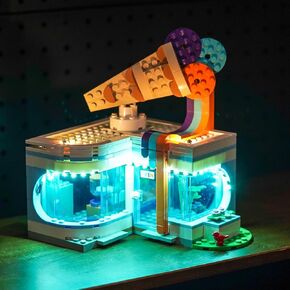 LED Light Kit Compatible with Lego Ice Cream Shop 60363, DIY Creative Lighting Set Accessories Compatible with Lego 60363 Building Set (Lights Only, No Models)
