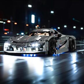 إضاءة LED متوافقة مع Lego Koenigsegg Jesko Absolut Gray Hypercar 42173، مجموعة إضاءة متوافقة مع Lego 42173، تعطي الضوء للنموذج، غير متضمنة مجموعة النموذج (الإصدار الكلاسيكي)