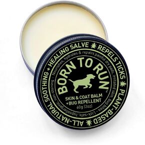BORN TO RUN Dogs Skin & Coat Instant Relief Restorative Balm, All-Natural - Organic Lick-Safe Plant-Based Hypoallergenic 60g