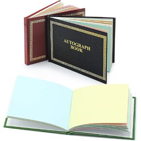 Srenta Landscape Autograph Book | Permanent Place for Celebrity Signature Moments | 48 Blank Colorful Pages, Pack of 12