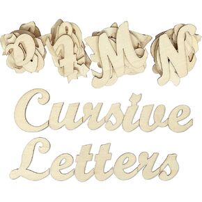 3 Inch 284 Pieces Wooden Letters Unfinished Wood Letters for Crafts Cursive Alphabets with Extras