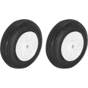 MECCANIXITY 2 Pcs RC Airplane Wheels, 4.3 Inch OD RC Plane Parts Wheels Model Airplane Light PU Sponge Tire Tail Foam Wheel for DIY RC Model Plane Aircraft