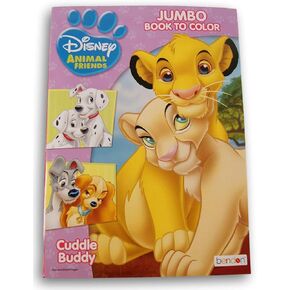 Animal Friends Big Fun Book to Color - Cuddle Buddies - 80 Pages - Inclues Lady and The Tramp, Bambi, Lion King, and More