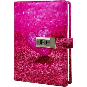 Diary for Girls with 240 Pages,Age 8-12 Gifts for 6 7 8 9 10 11 12 13 14 15 16 Year Old Girls Diary with Lock (Rose pink)