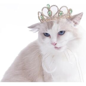 Lovelyshop Pet Series Pink Gem Rhinestone Dog/Cat Tiara Crown for Costume Hair Accessories -Medium Size