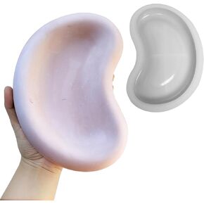 Wehous Tray Resin Concrete Molds, Bean Shape Tray Silicone Molds for Epoxy Resin, Cute Jewelry Holder Container Plates Storage Mold Candle Holder Vanity Dish Home Ornament Casting Mold