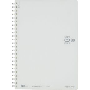 KOKUYO D Shaped Soft Ring Notebook, Unruled, Plain Ruled, 80 Sheets, A5, White, Japan Import (SU-SV338BT-W)
