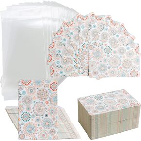 Necklace Display Cards With Bags Earring Display Cards Sets Earring Packing Holder Cards With bags Jewelry Packing For Earring Necklace Jewelry Packing 100Pack Paper 100Pack Bags 3.5" x 2.4 Inch