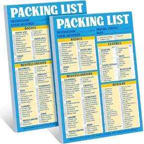 Eaasty 2 Pcs 120 Sheets Travel Packing List 6 x 9 Packing List Checklist Notepad Cruise Checklist Essentials Note Pad for Hiking Camping Beach Vacations Gifts